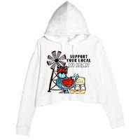 Support Your Local Egg Dealers Crop Fleece Hoodie