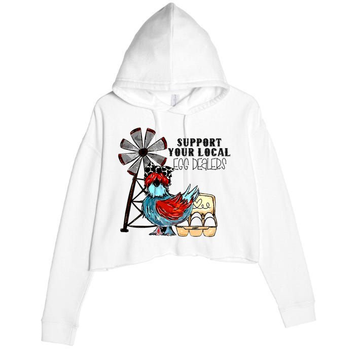 Support Your Local Egg Dealers Crop Fleece Hoodie