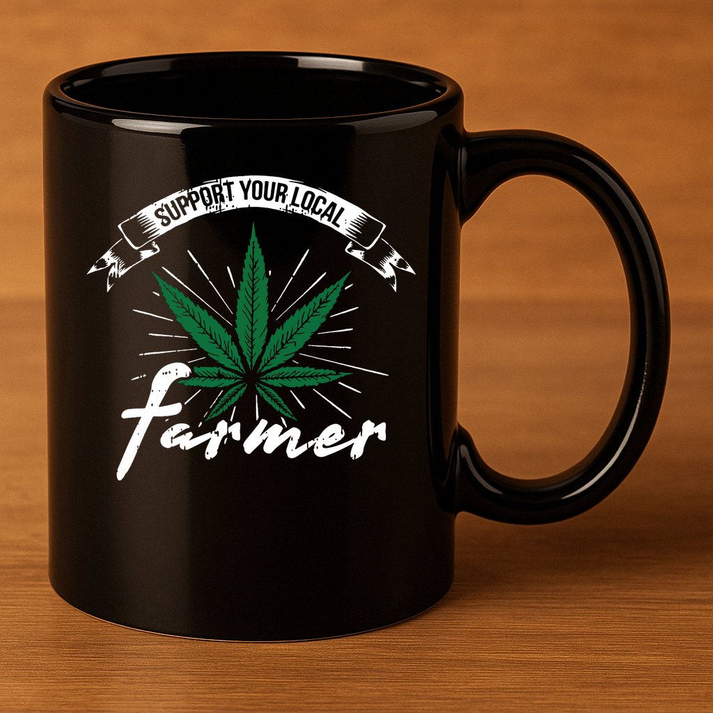 Support Your Local Weed Farmer Funny Cannabis Marijuana Gift 11oz C Handle Ceramic Mug
