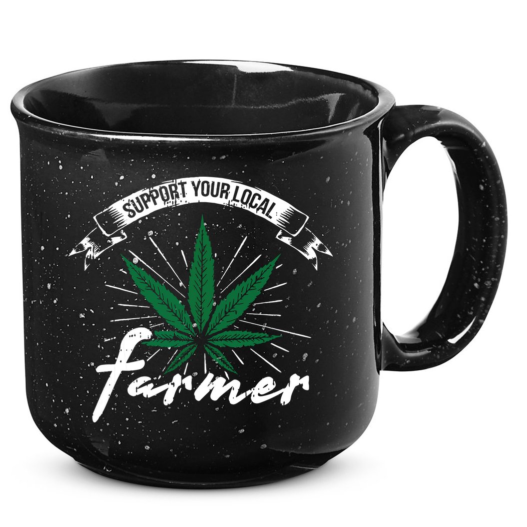 Support Your Local Weed Farmer Funny Cannabis Marijuana Gift 15oz Campfire Ceramic Mug