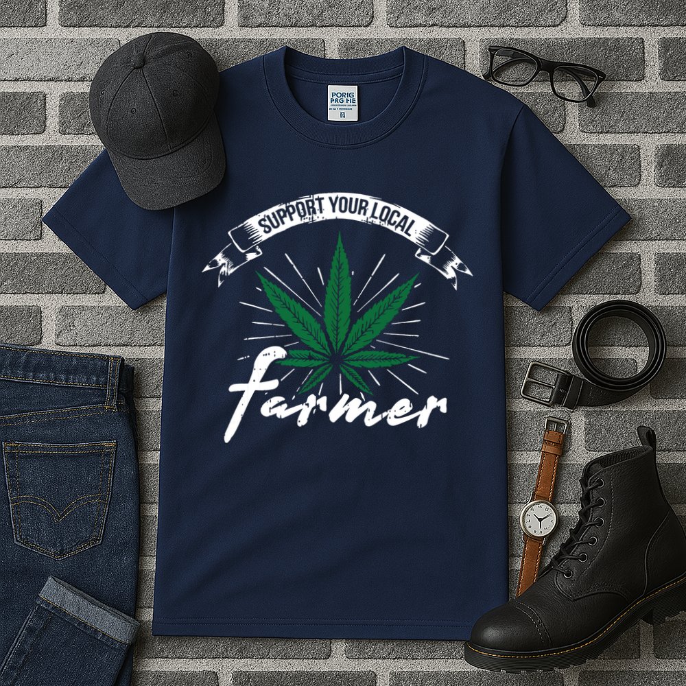 Support Your Local Weed Farmer Funny Cannabis Marijuana Gift Tall T-Shirt