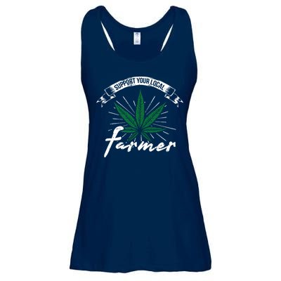 Support Your Local Weed Farmer Funny Cannabis Marijuana Gift Ladies Essential Flowy Tank