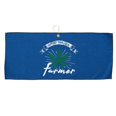 Support Your Local Weed Farmer Funny Cannabis Marijuana Gift Large Microfiber Waffle Golf Towel