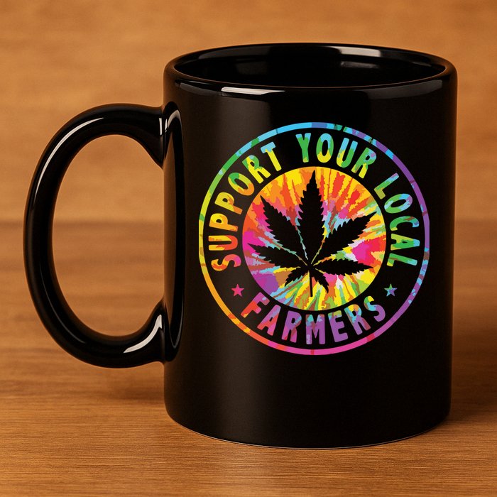 Support Your Local Weed Farmers Cannabis Marijuana Grower 11oz C Handle Ceramic Mug