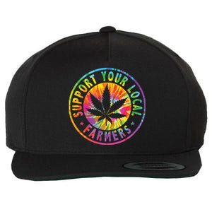 Support Your Local Weed Farmers Cannabis Marijuana Grower Wool Snapback Cap