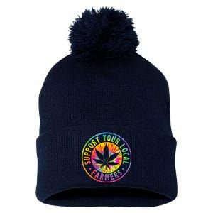 Support Your Local Weed Farmers Cannabis Marijuana Grower Pom Pom 12in Knit Beanie