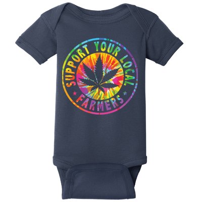 Support Your Local Weed Farmers Cannabis Marijuana Grower Baby Bodysuit