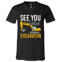 See You Later Excavator V-Neck T-Shirt