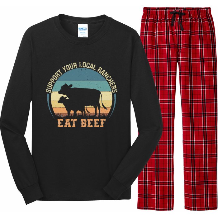 Support Your Local Ranchers Eat Beef Long Sleeve Pajama Set