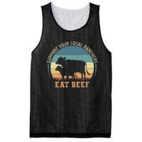 Support Your Local Ranchers Eat Beef Mesh Reversible Basketball Jersey Tank