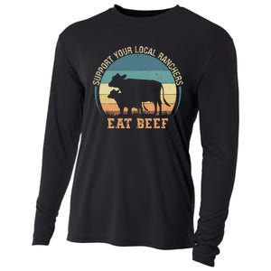 Support Your Local Ranchers Eat Beef Cooling Performance Long Sleeve Crew