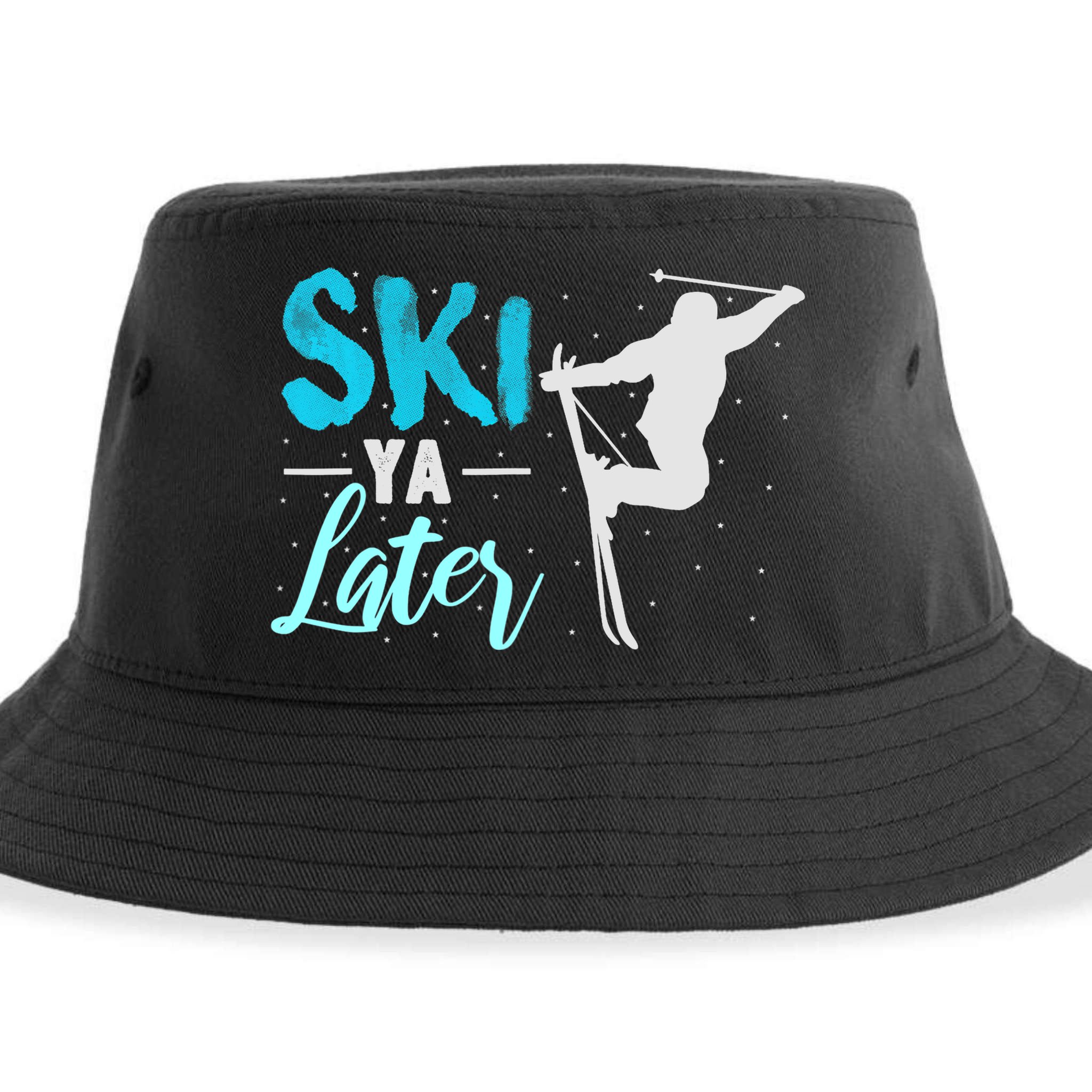 Ski Ya Later Winter Sports Snow Lover Skiing Sustainable Bucket Hat