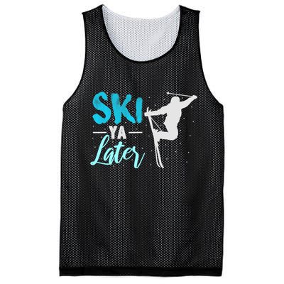 Ski Ya Later Winter Sports Snow Lover Skiing Mesh Reversible Basketball Jersey Tank