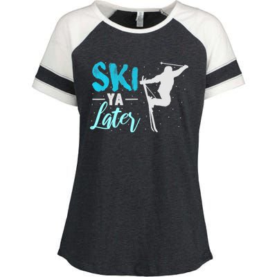 Ski Ya Later Winter Sports Snow Lover Skiing Enza Ladies Jersey Colorblock Tee