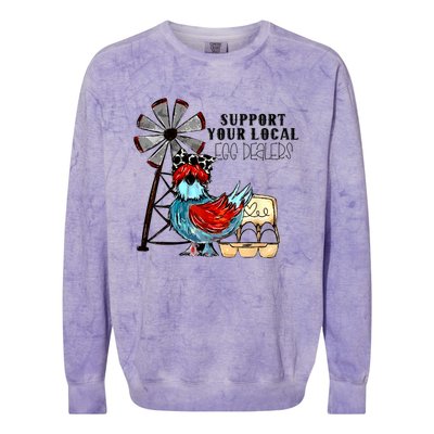 Support Your Local Egg Dealers Colorblast Crewneck Sweatshirt