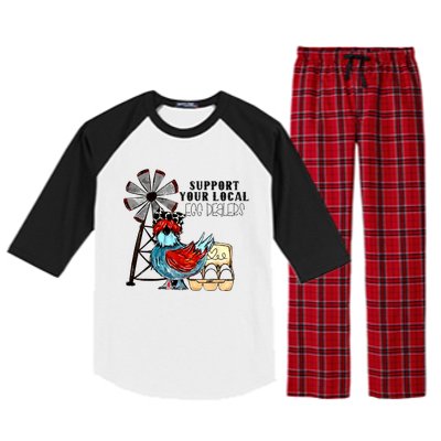 Support Your Local Egg Dealers Raglan Sleeve Pajama Set