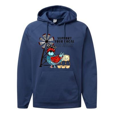 Support Your Local Egg Dealers Performance Fleece Hoodie