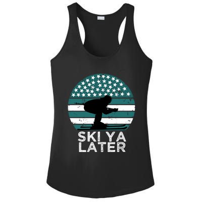 Ski Ya Later Winter Sports Lover Skiing Gift Ladies PosiCharge Competitor Racerback Tank