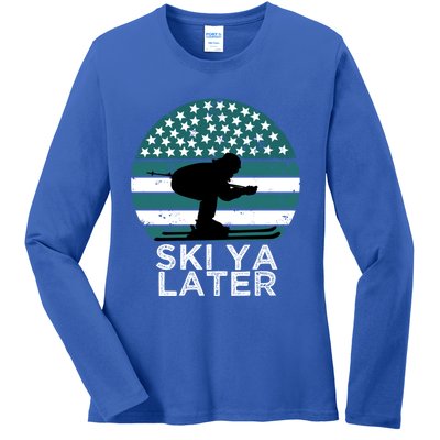 Ski Ya Later Winter Sports Lover Skiing Gift Ladies Long Sleeve Shirt