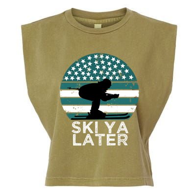 Ski Ya Later Winter Sports Lover Skiing Gift Garment-Dyed Women's Muscle Tee