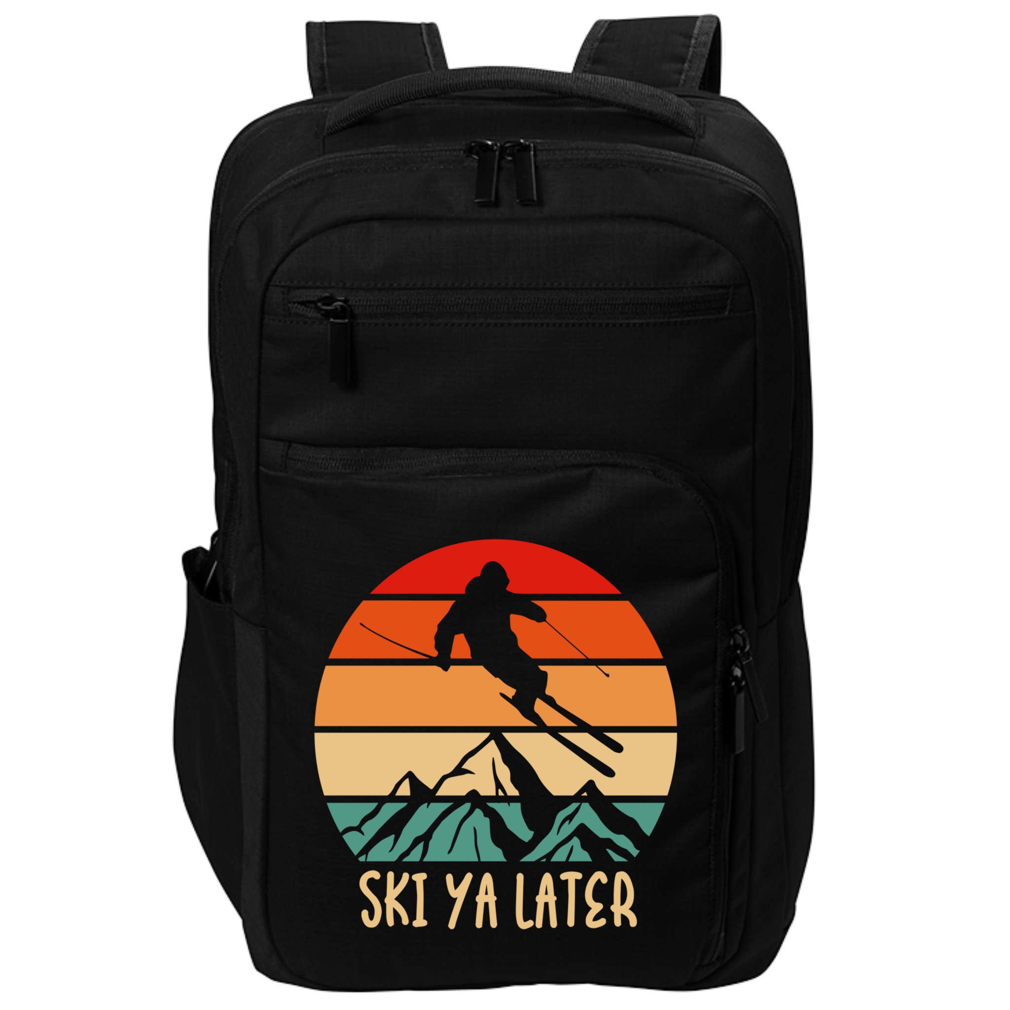 Ski Ya Later Winter Sports Snow Lover Skiing Gift Impact Tech Backpack