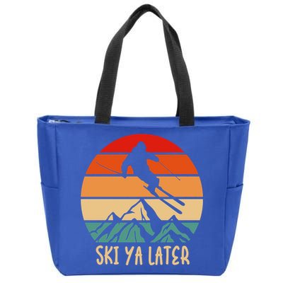 Ski Ya Later Winter Sports Snow Lover Skiing Gift Zip Tote Bag
