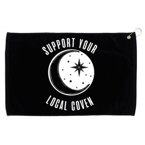 Support Your Local Coven Moon Wiccan Witch Pagan Meaningful Gift Grommeted Golf Towel