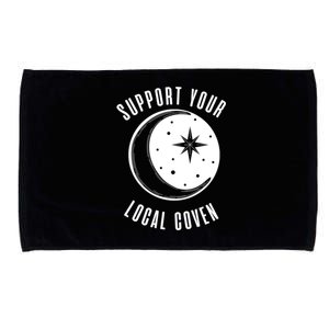 Support Your Local Coven Moon Wiccan Witch Pagan Meaningful Gift Microfiber Hand Towel