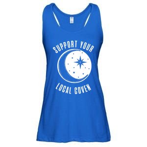 Support Your Local Coven Moon Wiccan Witch Pagan Meaningful Gift Ladies Essential Flowy Tank