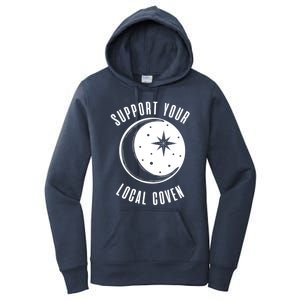 Support Your Local Coven Moon Wiccan Witch Pagan Meaningful Gift Women's Pullover Hoodie