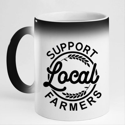 Support Your Local Farmer Grain Gift 11oz Black Color Changing Mug