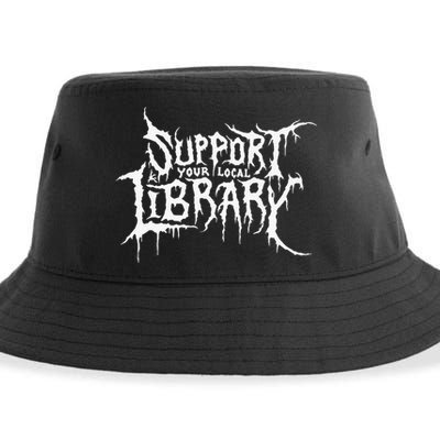 Support Your Local Library Metal Theme Sustainable Bucket Hat