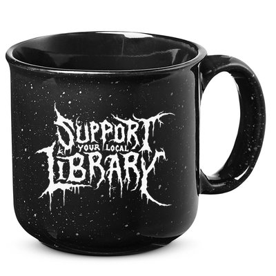 Support Your Local Library Metal Theme 15oz Campfire Ceramic Mug