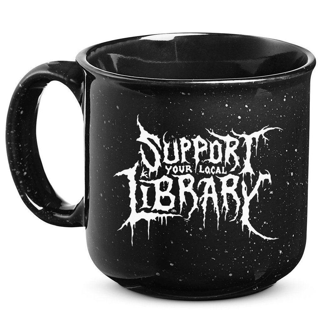 Support Your Local Library Metal Theme 15oz Campfire Ceramic Mug