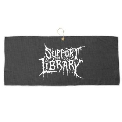 Support Your Local Library Metal Theme Large Microfiber Waffle Golf Towel
