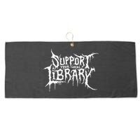 Support Your Local Library Metal Theme Large Microfiber Waffle Golf Towel