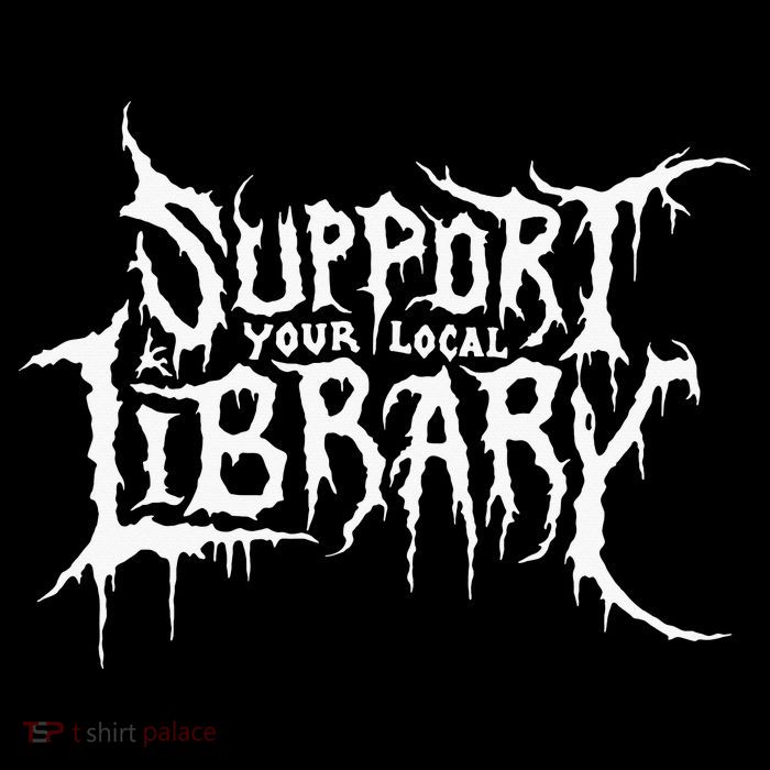 Support Your Local Library Metal Theme Women's V-Neck T-Shirt