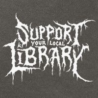 Support Your Local Library Metal Theme Cotton Canvas Backpack