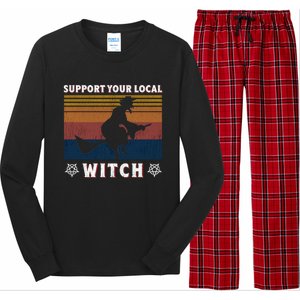 Support Your Local Witch Coven Gift Long Sleeve Pajama Set