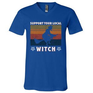 Support Your Local Witch Coven Gift V-Neck T-Shirt