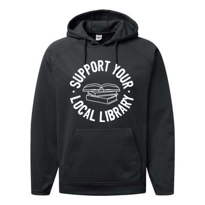 Support Your Local Library Performance Fleece Hoodie