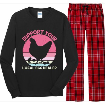 Support Your Local Egg Dealer Farmer Chicken Egg Lover Long Sleeve Pajama Set