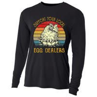 Support Your Local Egg Dealers Farmers Funny Chicken Lover Cooling Performance Long Sleeve Crew