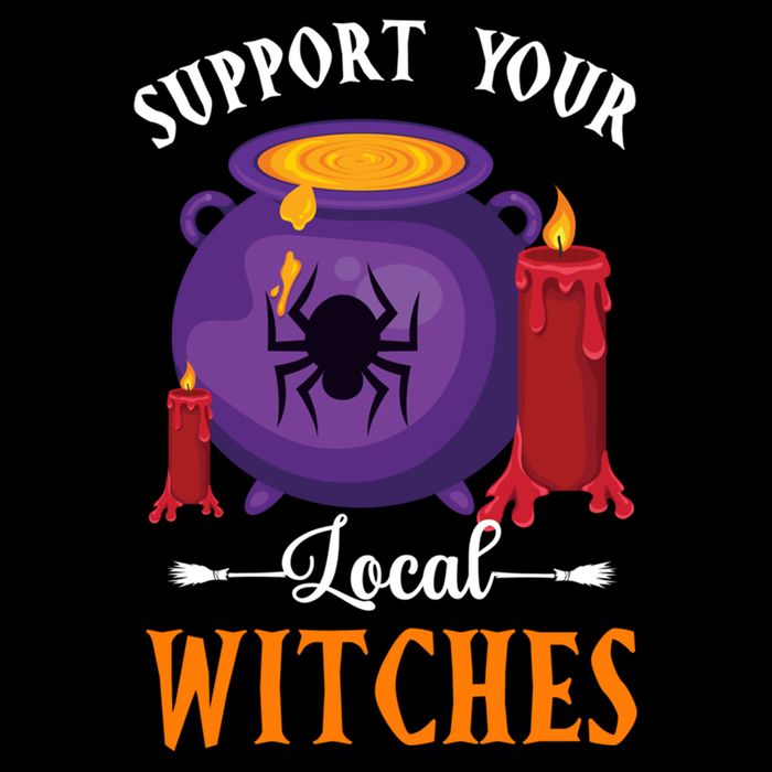 Support Your Local Witches Halloween Wiccan Witchcraft Gift 7-Panel Snapback Hat