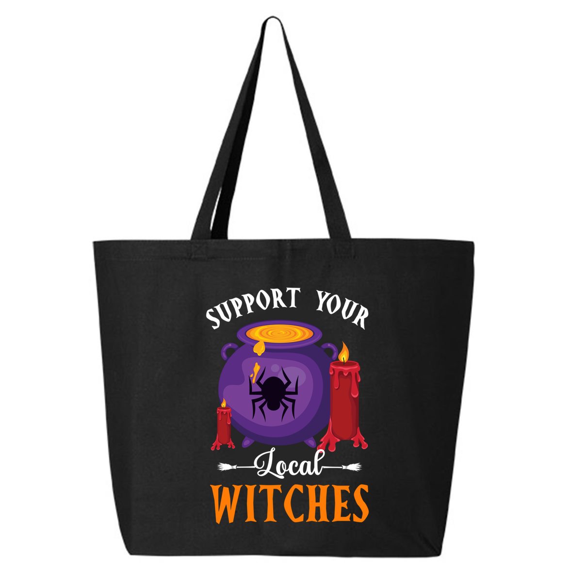 Support Your Local Witches Halloween Wiccan Witchcraft Gift 25L Jumbo Tote