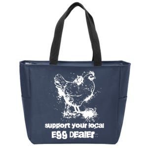 Support your local egg dealer funny Chicken Lover Inflation Zip Tote Bag