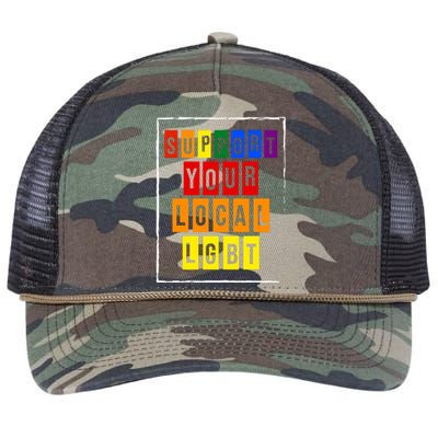 Support Your Local Lgbt Retro Rope Trucker Hat Cap