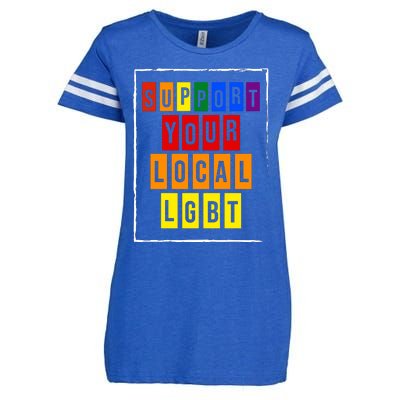 Support Your Local Lgbt Enza Ladies Jersey Football T-Shirt