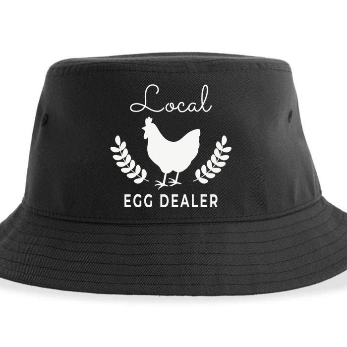 Support Your Local Egg Dealer Funny Chicken Sustainable Bucket Hat