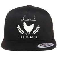 Support Your Local Egg Dealer Funny Chicken Flat Bill Trucker Hat